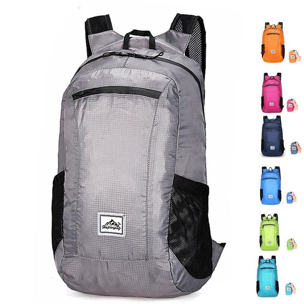

outdoor bags 20l lightweight portable foldable backpack waterproof folding bag ultralight pack for women men travel hiking