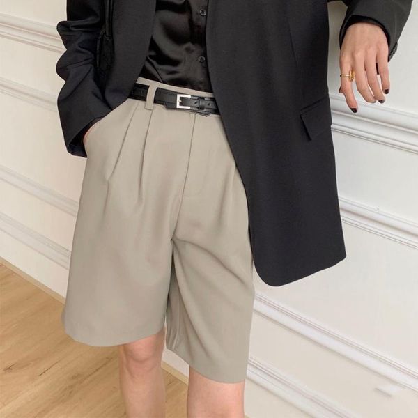 

women's shorts summer casual solid color high waist loose straight, White;black