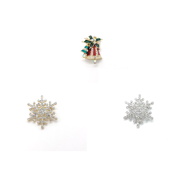 

pins, brooches pd brooch christmas bell snowflake high-end fashion rhinestone corsage wholesale enamel pin jewelry, Gray