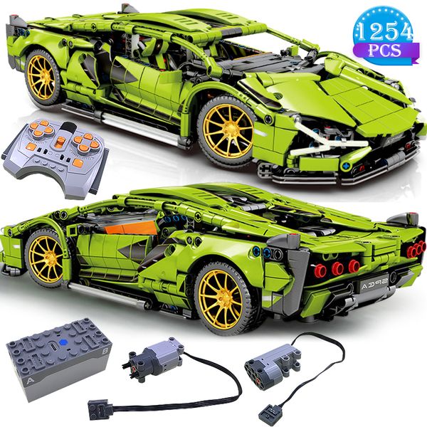 

super sport car series model remote control electric version competitive rc racing building blocks boys favorite assembly toy