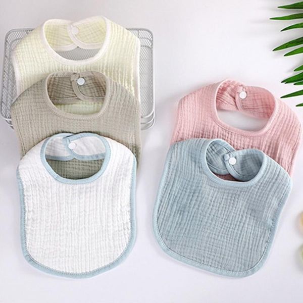 

bibs & burp cloths 1pc pure cotton baby soft solid color born feeding cloth saliva towel girls boys apron shower gifts