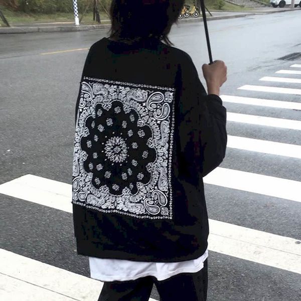 

women's knits & tees men's and women's cashew nut flower long sleeve t-shirts, round neck sweatshirts, spring autumn couple f, White