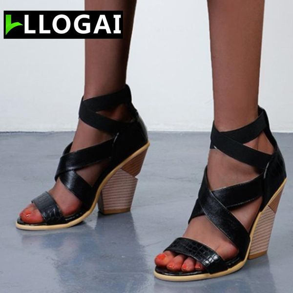 

dress shoes peep toe black fashion platform summer women wedge heel sandals 2021 leather fish mouth cross-tied gladiator
