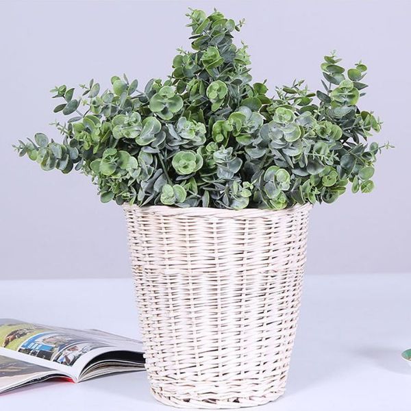 

decorative flowers & wreaths artificial eucalyptus willow leaves garland wedding greenery home decoration plants diy bridal bouquet wreath