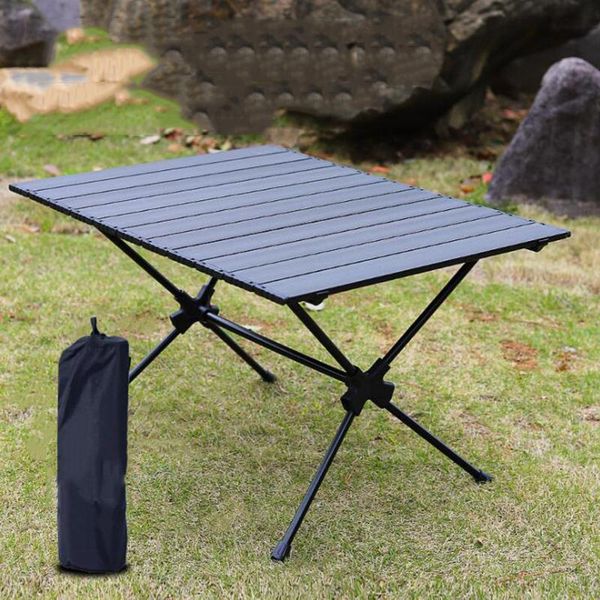 

camp furniture aluminum alloy camping folding table outdoor lightweight picnic bbq portable beach party desk with carrying bag