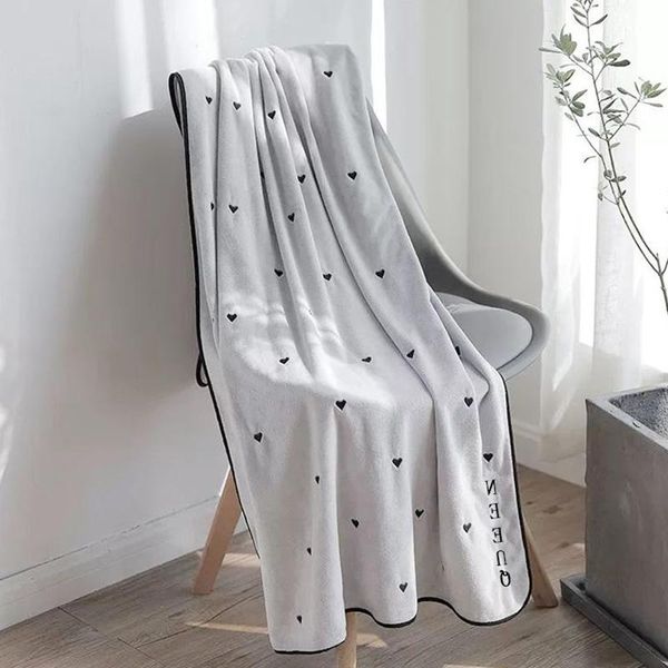 

towel 70x140cmlove heart print shower thicken soft super absorbent microfiber quick dry cloth bath large beach towels