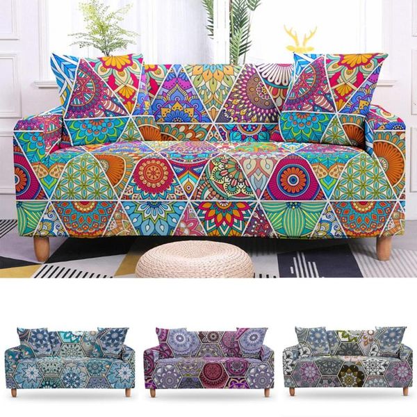 

chair covers ethnic flower mandala bohemian cushions universal armchair furniture elastic case on the corner sofa cover
