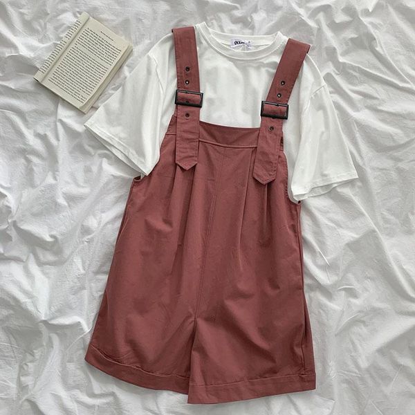 

women's tracksuits harajuku street suit summer women 2021 korean style solid short sleeve t-shirt + wide leg shorts matching set, Gray