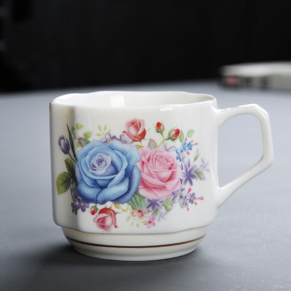 

cups & saucers european pastoral ceramic hand painted anti scalding coffee milk mug simple household tea set office water cup creative teacu