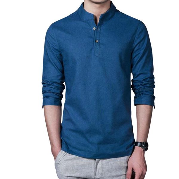 

men's casual shirts 6 colors men solid color shirt male fashion long sleeve buttoned stand collar for spring autumn clothing, White;black
