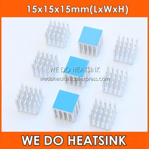 

fans & coolings wholesale 15x15x15mm silver anodized aluminum ic cpu mos heatsink cooler with thermally conductive double sided adhesive tap