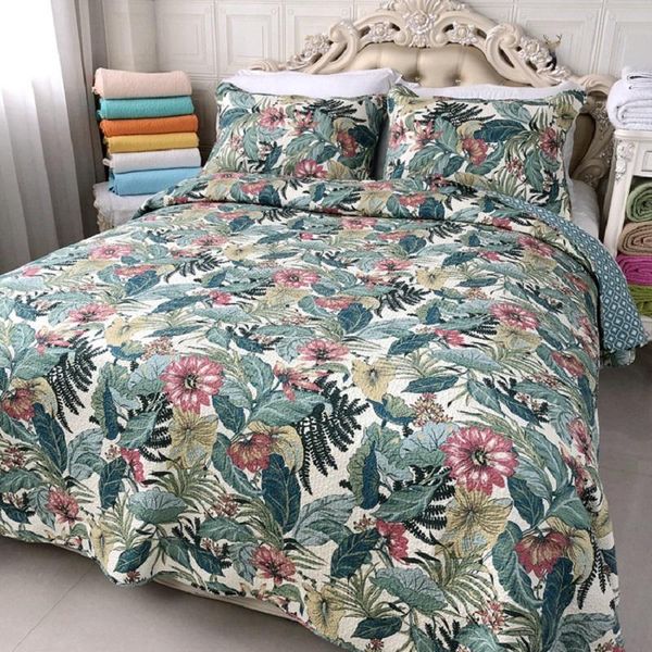 

comforters & sets bedspread on the bed cotton quilt set 3pcs summer blanket for double covers pillowcase queen size quilted coverlet chausub