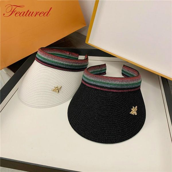 

wide brim hats 2021 summer woman's sun visor hat female bow handmade diy straw casual empty beach, Blue;gray