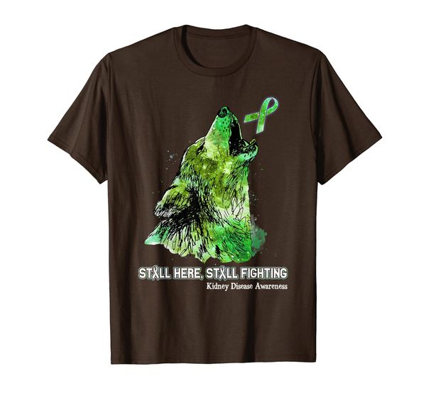 

wolf still here still fighting kidney disease awareness t-shirt, White;black