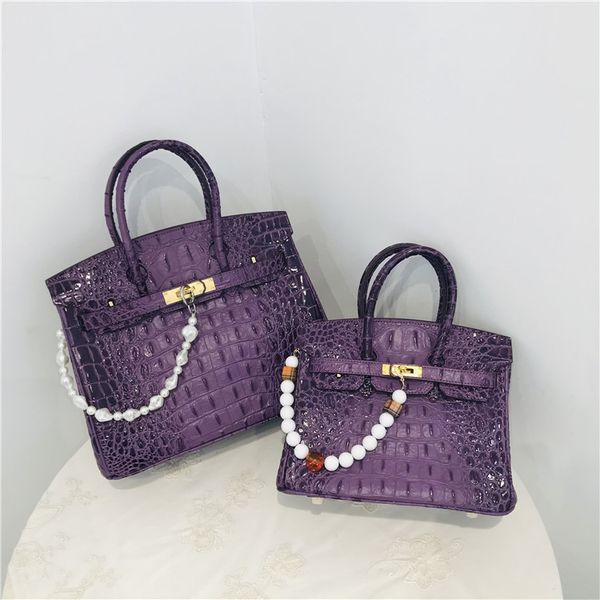 

2021 new leather women s bag crocodile bone pattern leather fashionable atmosphere portable single shoulder messenger bag tide bag