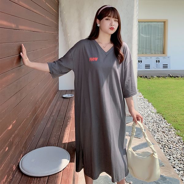 

new fashion plus-size summer mid-length dresses 2398 3qba, Black;gray