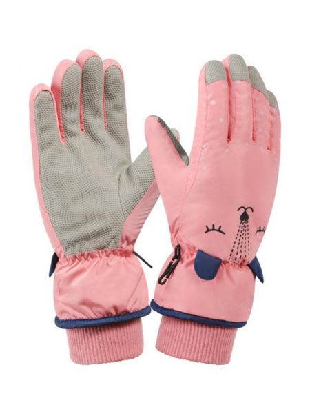 

ski gloves 1pair winter children skiing velvet cute boys girls antie non-slip outdoor keep warm