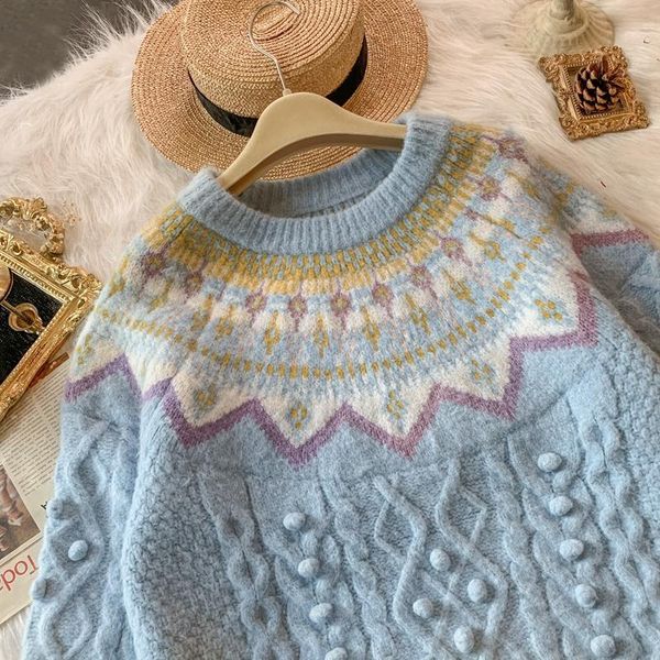 

autumn winter pullover women korean ins gentle soft sister handmade crochet froal o-neck sweater girl jumper student outer, White;black