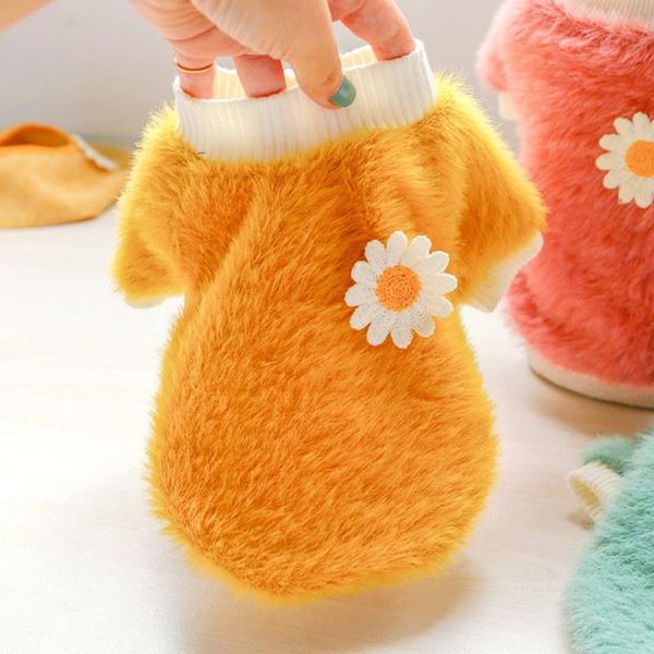 

pet dog clothes winter warm fleece sweater cute plush round neck pet coat for small dogs