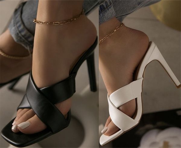 

women plus size slippers solid color leather pu club elegant high heels sandals cross strap cone heel comfortable holiday party wear beachsh, Black