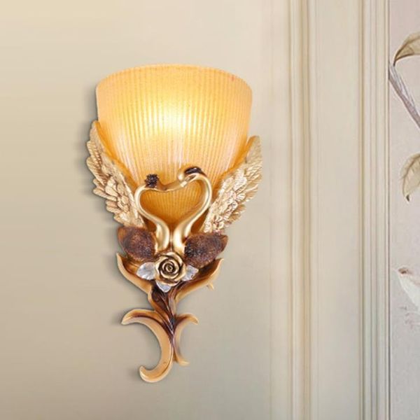 

wall lamp european led creative bedside energy saving indoor glass resin