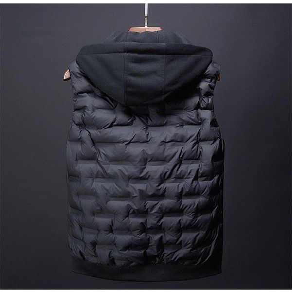 

vests mens casual colors parkas fashion autumn designer hooded mens winter vests warm thick solid clothes fbsjq, Black