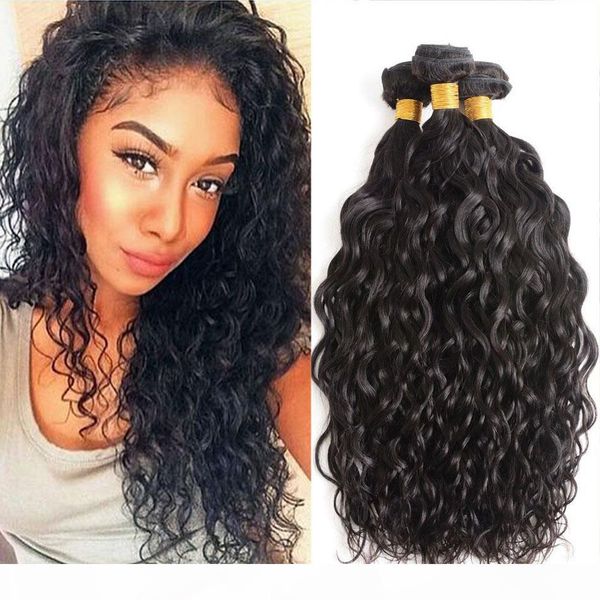 

human hair weave bundles malaysian water wave hair bundles natural color hair extensions can buy 3 or 4 pcs ing, Black