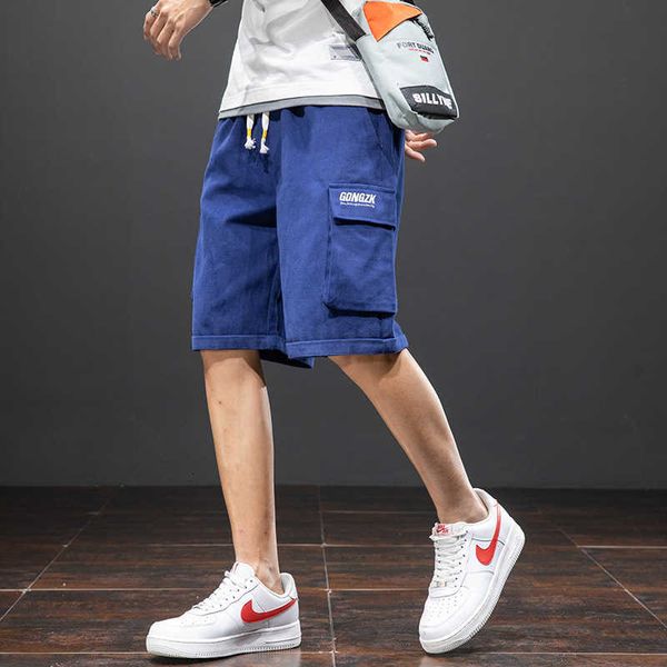 

men's pants plus size summer casual cargo shorts men multi-pockets cotton loose bermuda male streetwear baggy short 6xl 7xl 8xl gi, Black