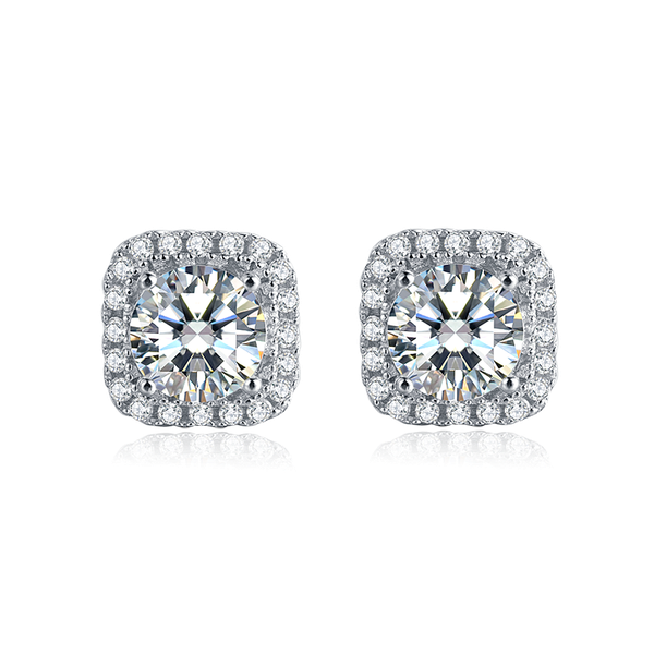

stud pirmiana luxury jewelry 925 silver earrings moissanite ear studs for women party gifts, Golden;silver