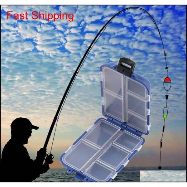 

hs-003 new 10 compartments storage case fly fishing lure spoon hook bait tackle case box fishing accessories tools wholesale twelm blntv