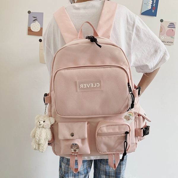 

large capacity multi pocket schoolbag female ins korean version primary and secondary backpack high mori department campus