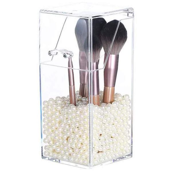 

makeup brush organizer makeup brush holder with dustproof lid cosmetic storage transparent acrylic box