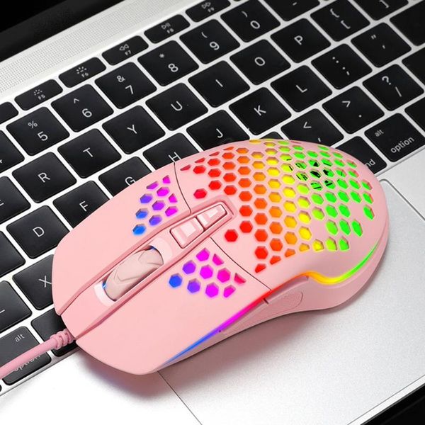 

mice usb wired gaming mouse v9 honeycomb shell colorful rgb backlight computer gamer for office caring supplies