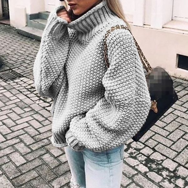 

women's sweaters high-knit sweater, high-necked turtleneck for korean autumn, office retro, minimalist bf1s, White;black