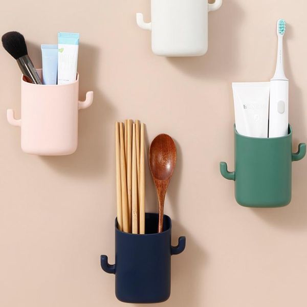 

storage boxes & bins bathroom toothbrush holder toothpaste rack wall-mounted punch-mould proof drain creative household items