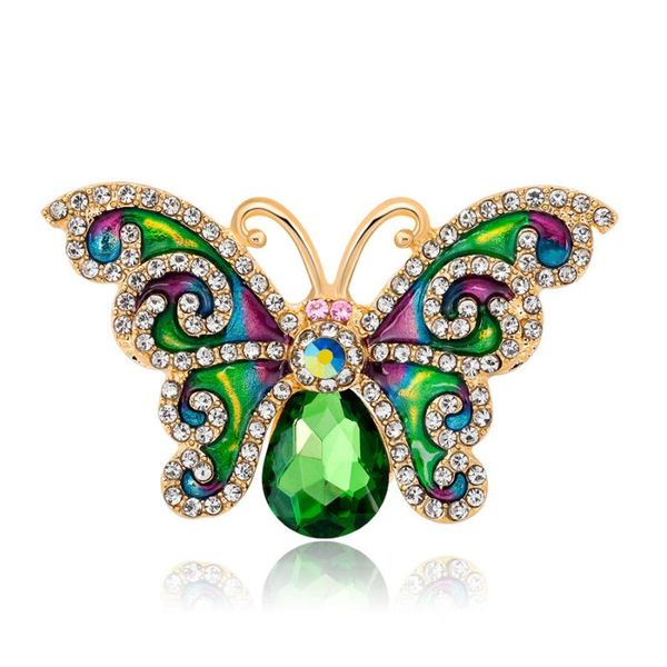 

pins, brooches insect series brooch high grade stereoscopic green butterfly fibula all-matched accessories delicate ornament present g495, Gray