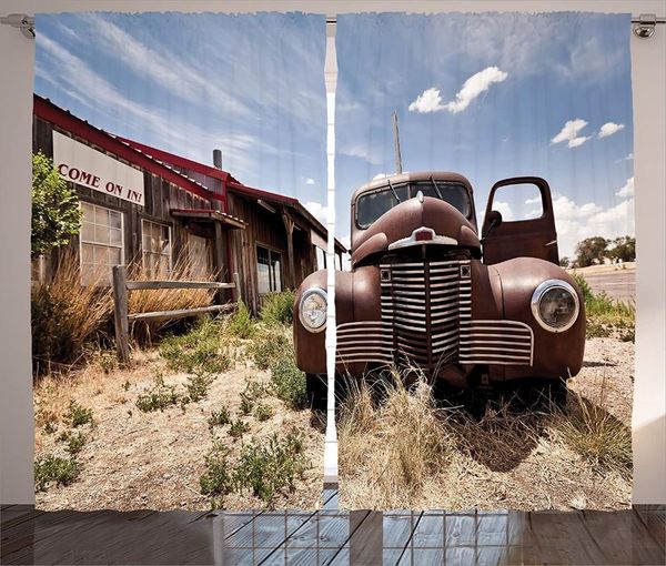 

curtain & drapes americana curtains abandoned restaraunt on route 66 come in sign desert road rusty old car living room bedroom window