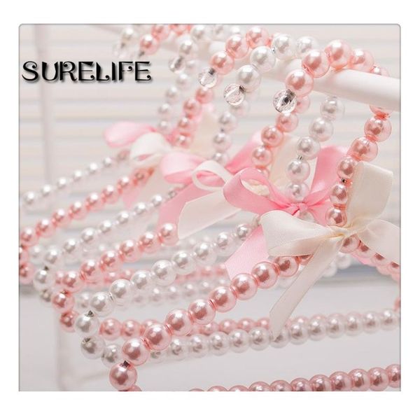 

5/10pcs 20cm plastic pearl beaded bow clothes dress coat hangers weding for kid children 5/10 jllfjw