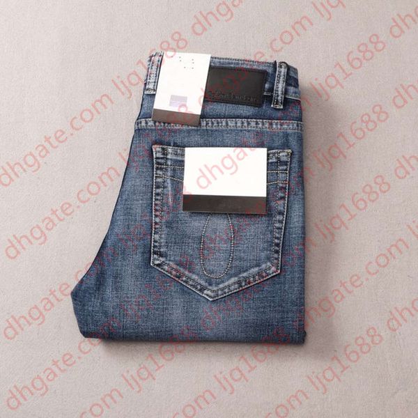 

new designer mens jeans luxury spring summer slim-leg jeans skinny fit denim men's fashion designer jeans w28-w38, Blue