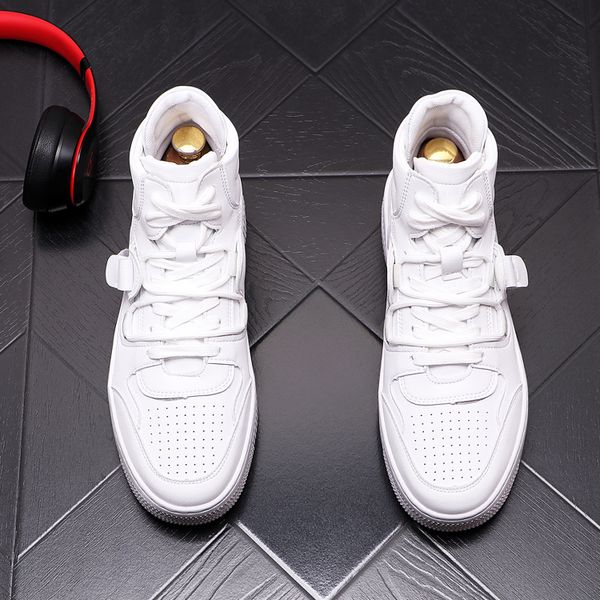 

european style fashion men dress party wedding shoes platform spring/autumn male leisure chunky sneakers colors mens business loafers b157, Black