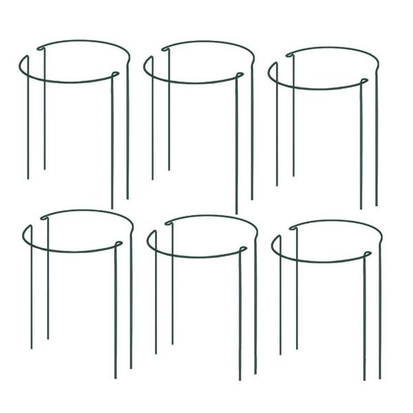 

other garden supplies 12 pcs plant support stake metal green half round ring cage 25x40cm