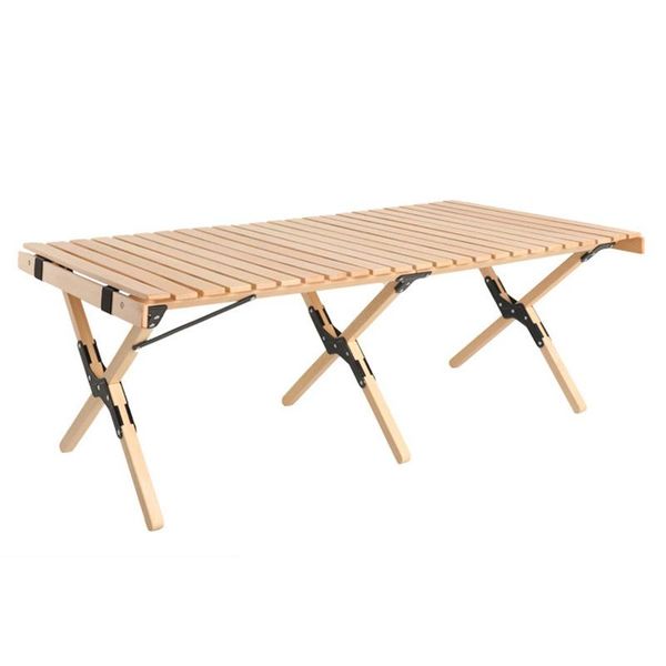

camp furniture outdoor folding table and chair portable egg roll self-driving travel picnic camping solid wood barbecue
