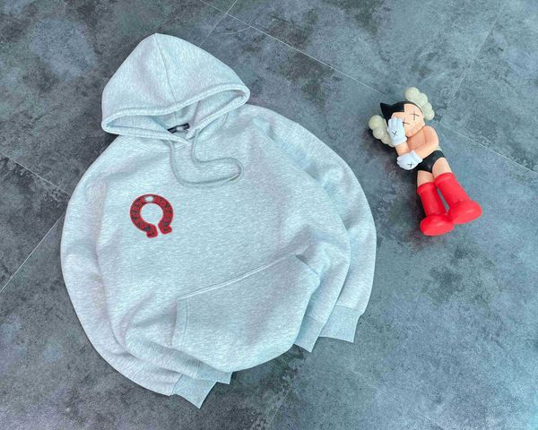 

croix phantom cross red horseshoe plush hoodie ch sanskrit letter, Black