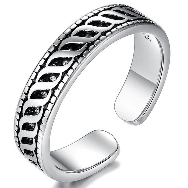 

cluster rings black geometric vintage adjustable finger thai silver color ring for women mens fashion korean simple jewelry gifts s-r2189, Golden;silver