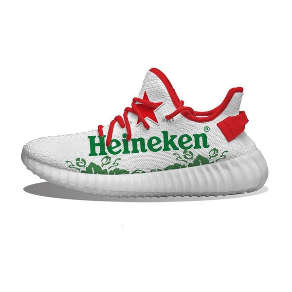 

diy custom heineken logo running shoes mesh printed mens womens trainers outdoor sports sneakers
