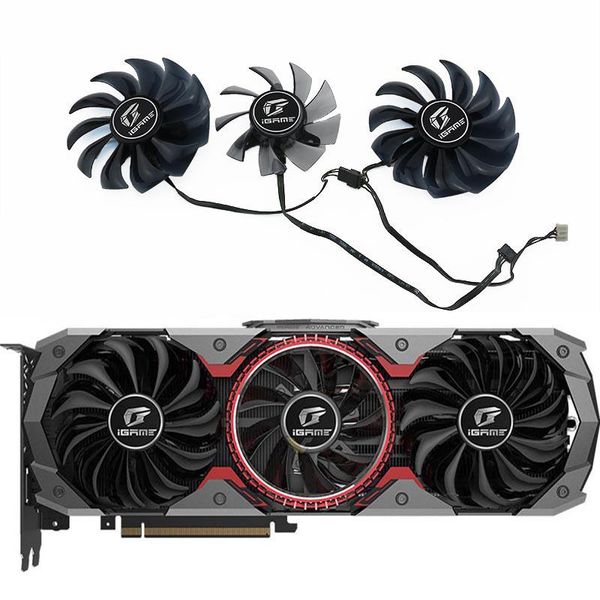 

fans & coolings 3pcs 75mm 85mm 4pin dc 12v rtx2060 gpu fan for colorful igame geforce rtx 2060/2070/2080/2080ti/gtx 1660ti/1660 video card