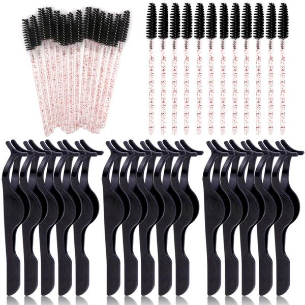 

false eyelashes plastic eyelash extension tweezers clip crystal brush mascara wand applicator spoolers makeup brushes
