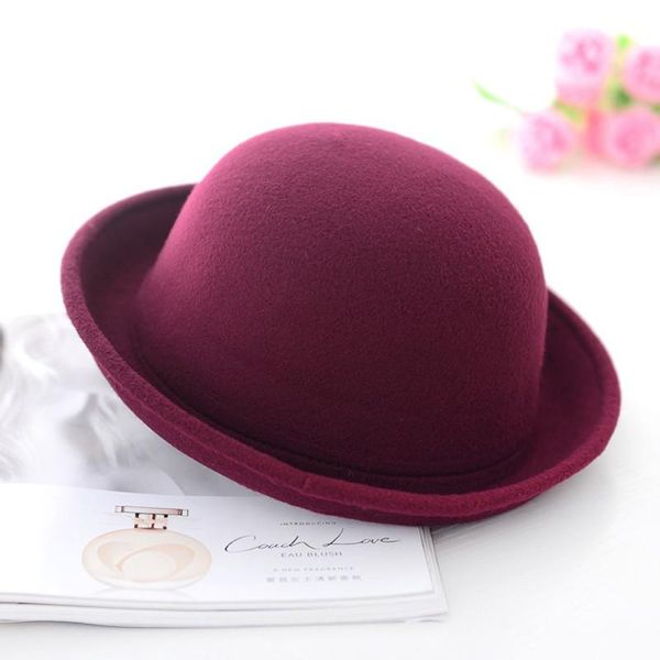 

women men chic new vintage bowler dome cap beach hat roll brim, Black;white