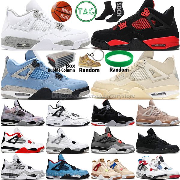 

oreo sail black cat 4 4s mens basketball shoes university blue fire red thunder white cement bred taupe haze purple metallic grey men sports