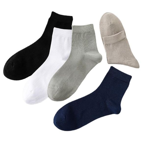 

men's socks 5pairs high-end cotton man fashion breathable men ankle comfortable solid color casual male street fashions, Black